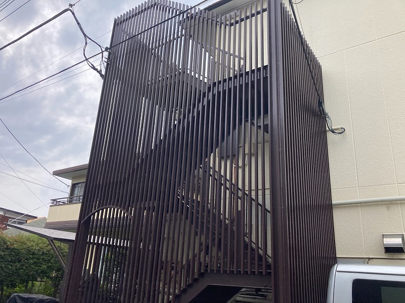 2025/08/29<br />立川市栄町鉄骨階段塗装工事